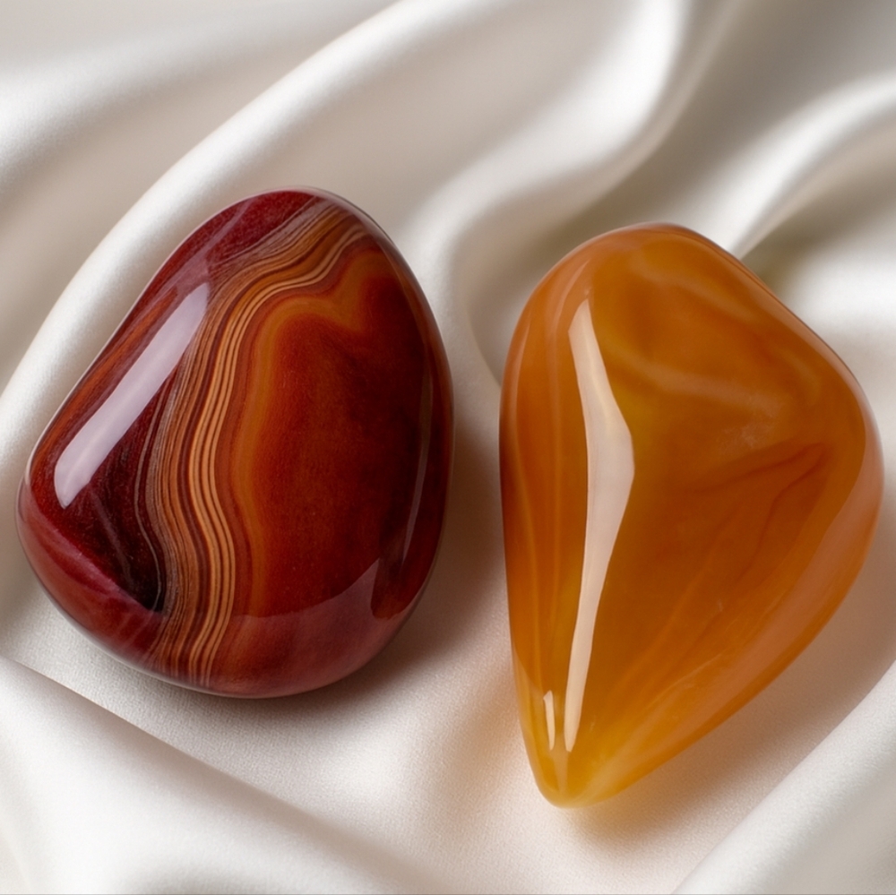 Natural Polished Agate Stone Unique Pattern Set of 2 – Home Office Décor #10